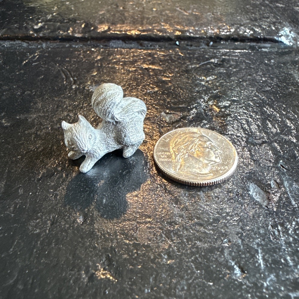 Vintage Spoontiques Pewter Squirrel Mini Tiny Trinket Metal Collectible 1"